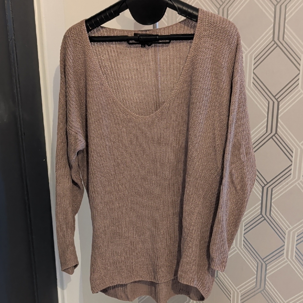 Babaton V-Neck Linen and Silk Sweater - Light Brown
